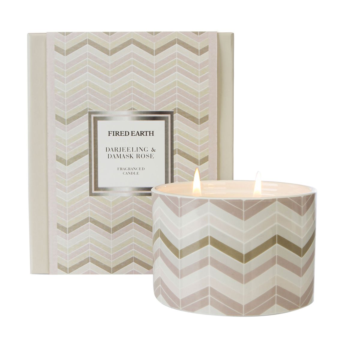 Ceramic Darjeeling & Rose 2 Wick Candle main product photo