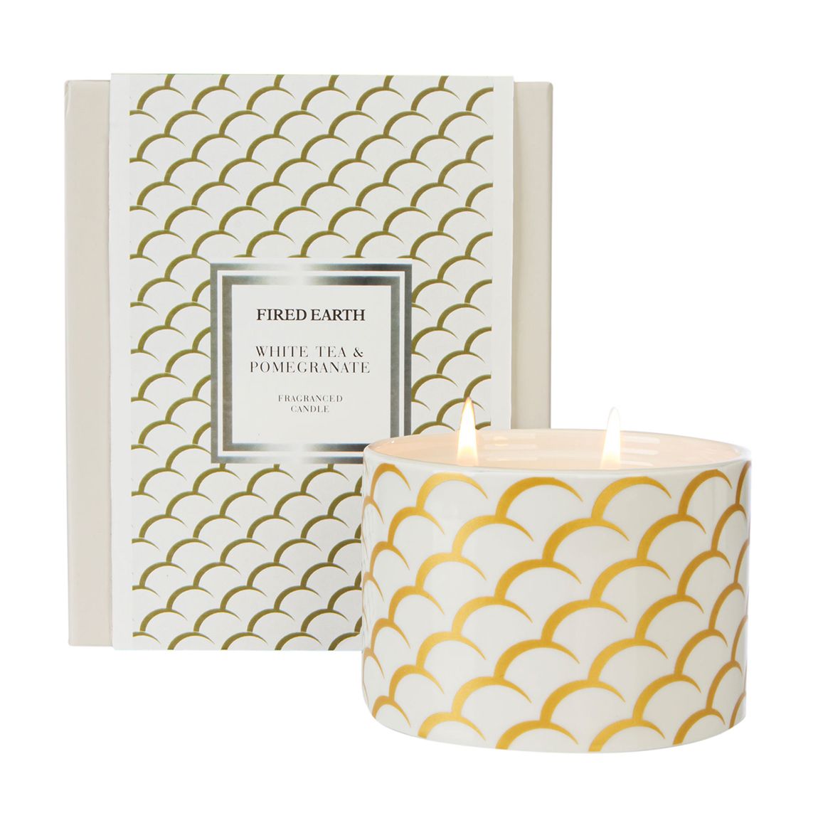 Ceramic White Tea & Pomegranate 2 Wick Candle main product photo