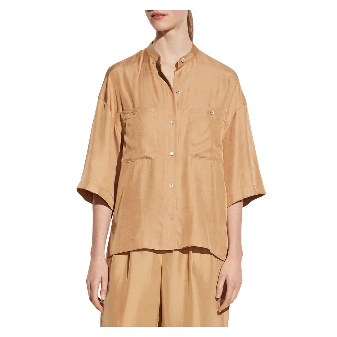 Camel Silk Blend Utility Shirt main product photo