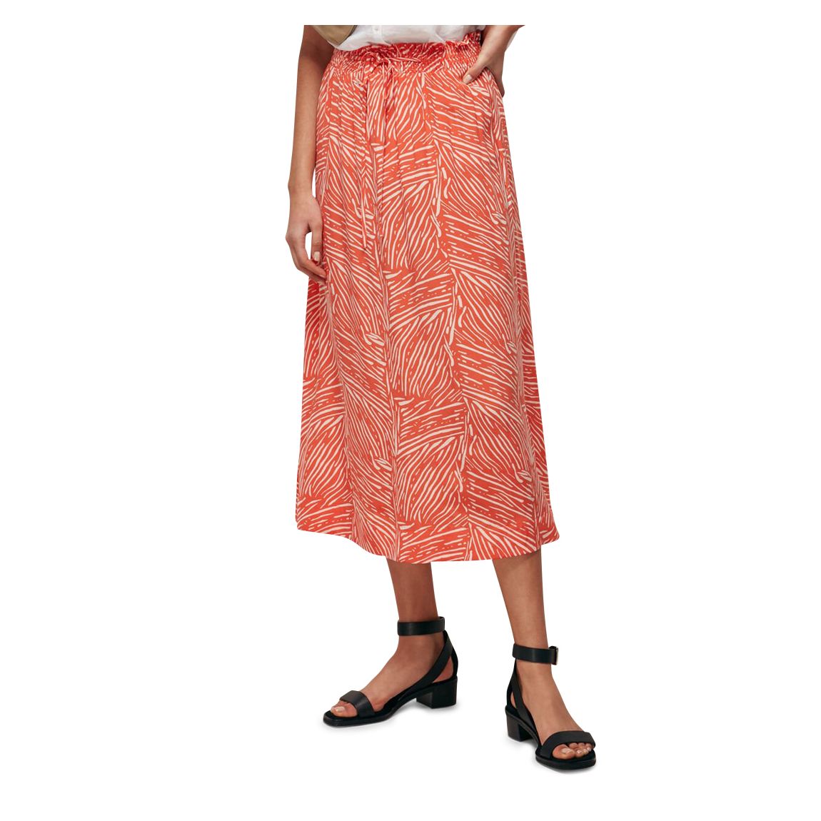 Red Tiger Palm Midi Skirt main product photo