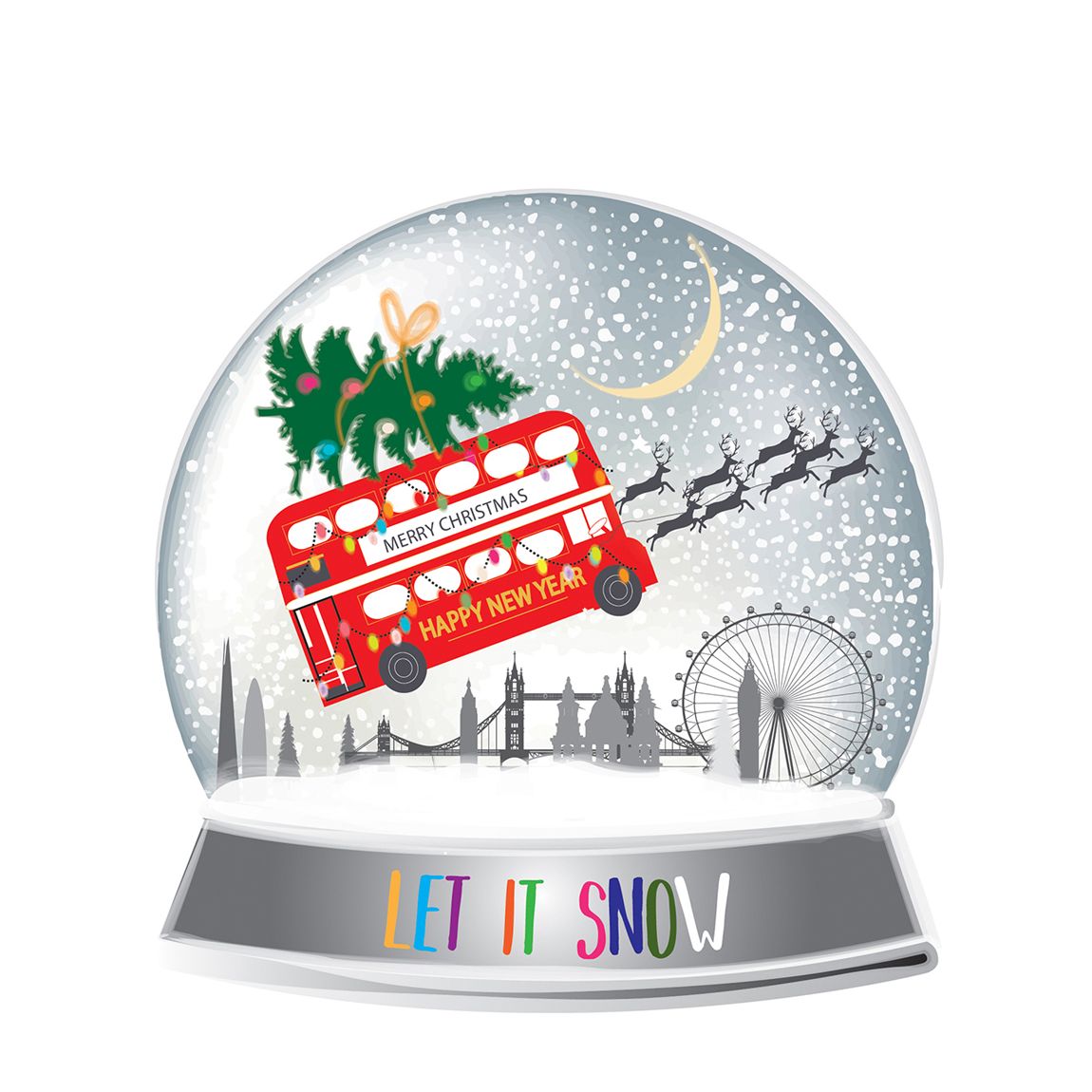 Pack of 12 London Bus Christmas Cards main product photo