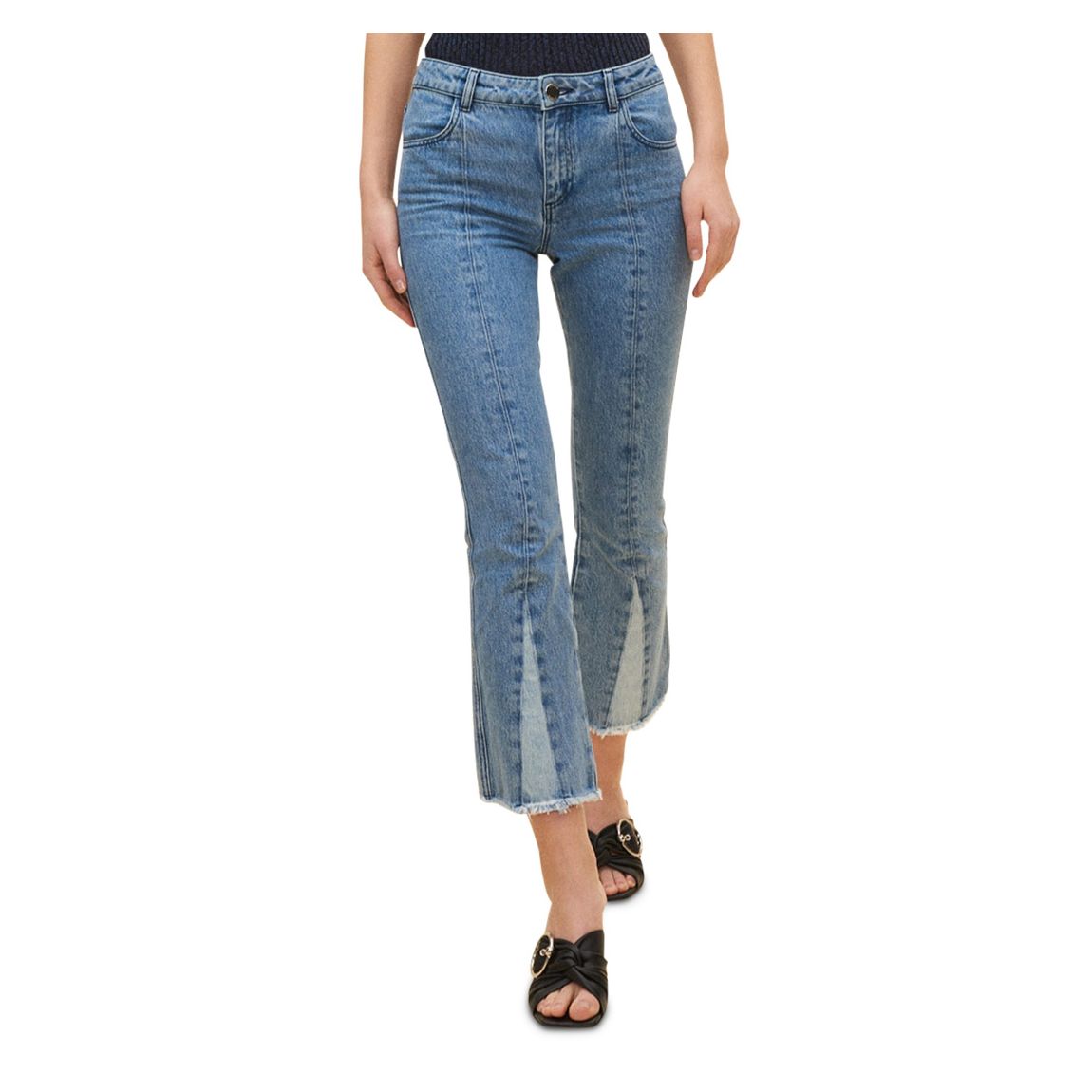 Blue Denim Fit and Flare Cotton Jeans main product photo
