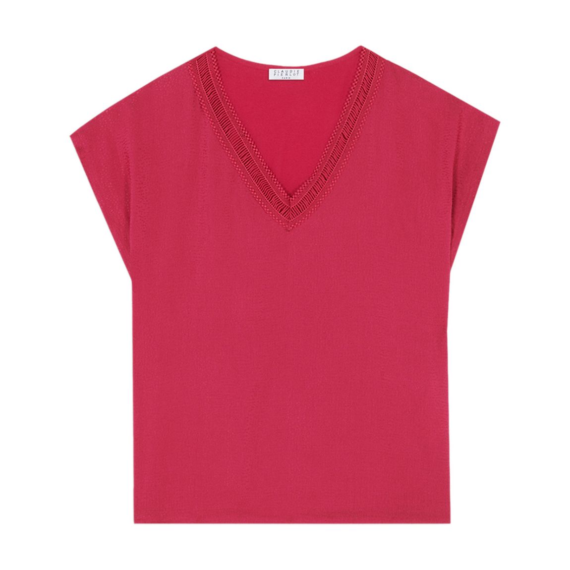 Magenta V Neck T-Shirt main product photo