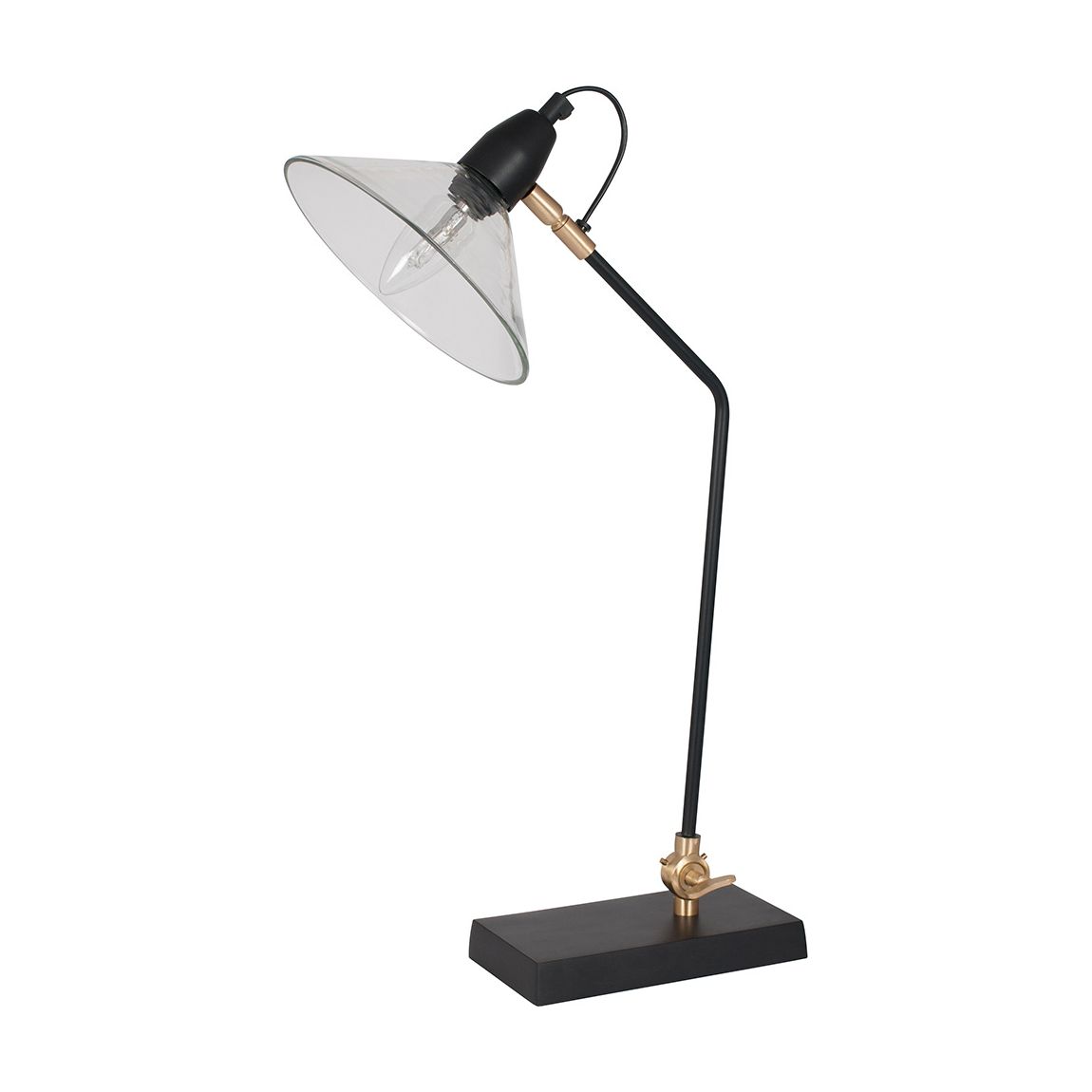 Canton Matt Black Metal and Glass Cone Table Lamp main product photo