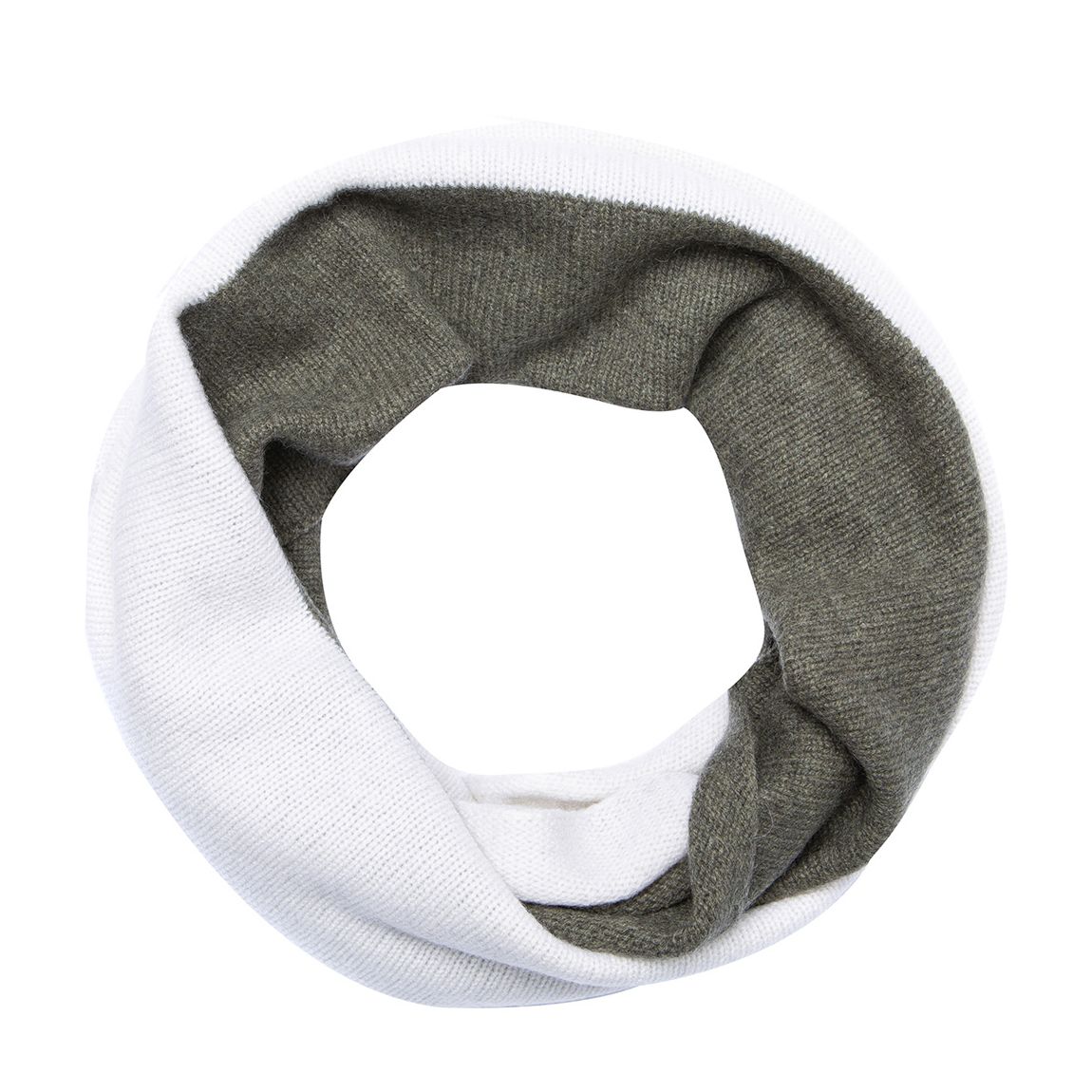Khaki/Cream Cashmere Snood main product photo