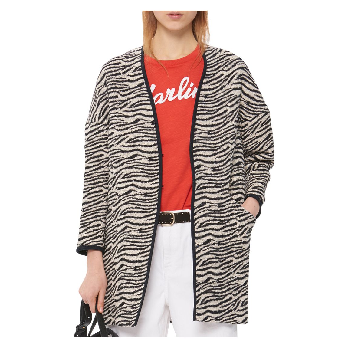 White/Black Zebra Print Coat main product photo