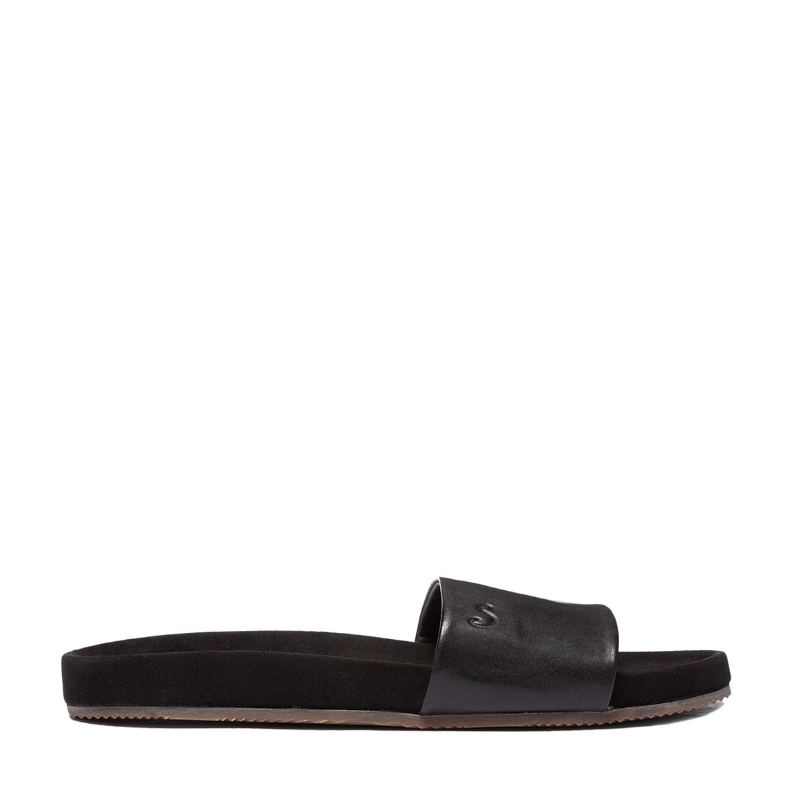 Black Arran Leather Sliders main product photo