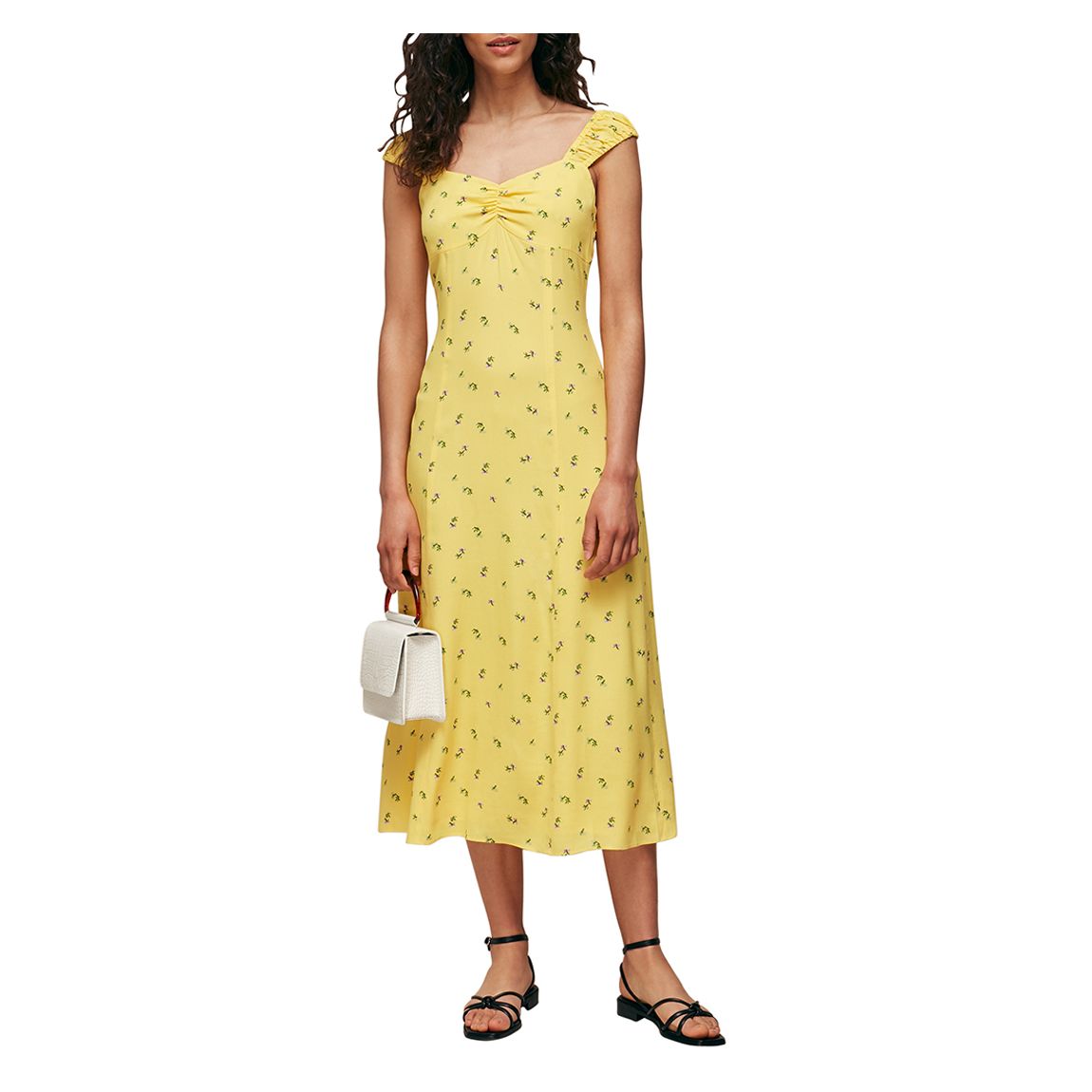 Yellow/Multi Forget Me Not Print Dress main product photo