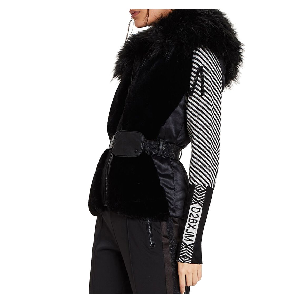 Black Luxe Faux Fur Gilet main product photo