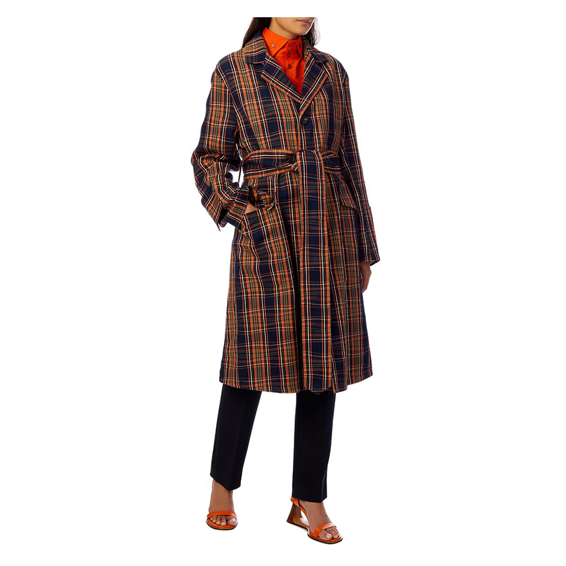 Navy Belted Wool Ophelia Coat main product photo