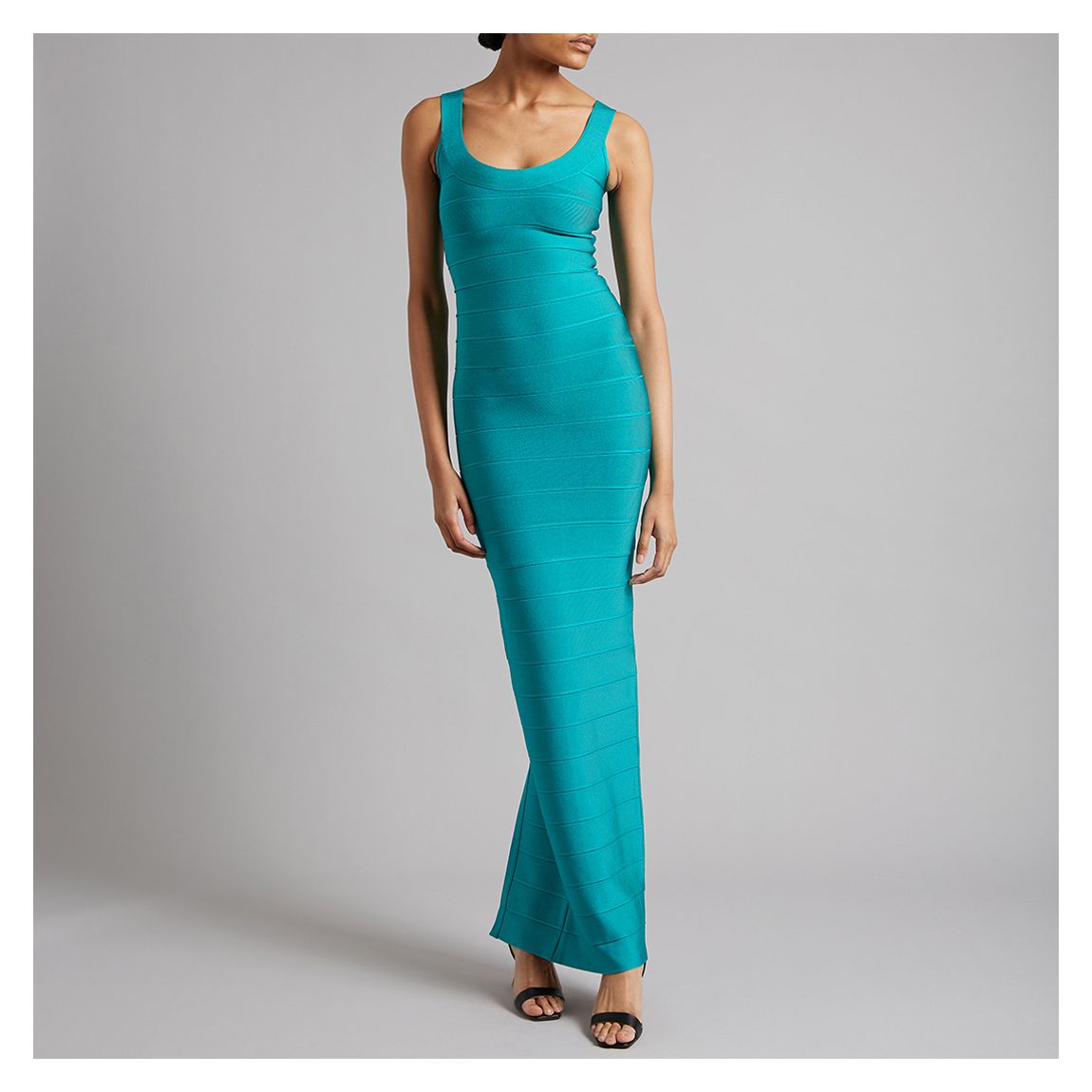 Teal U Neck Bandage Dress main product photo