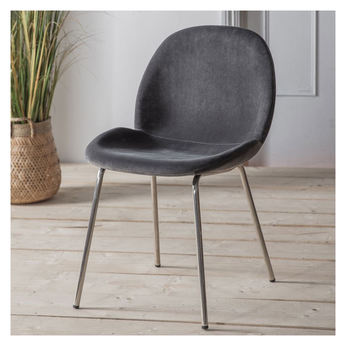Set of 2 Flores Chairs, Chocolate Grey Velvet main product photo