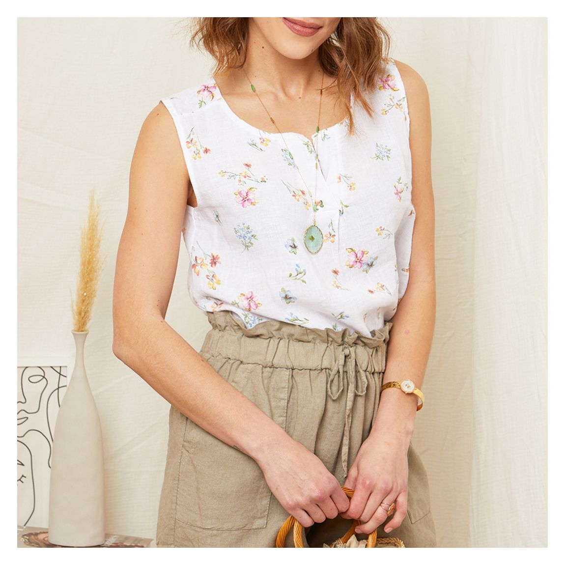 White Linen Blouse main product photo