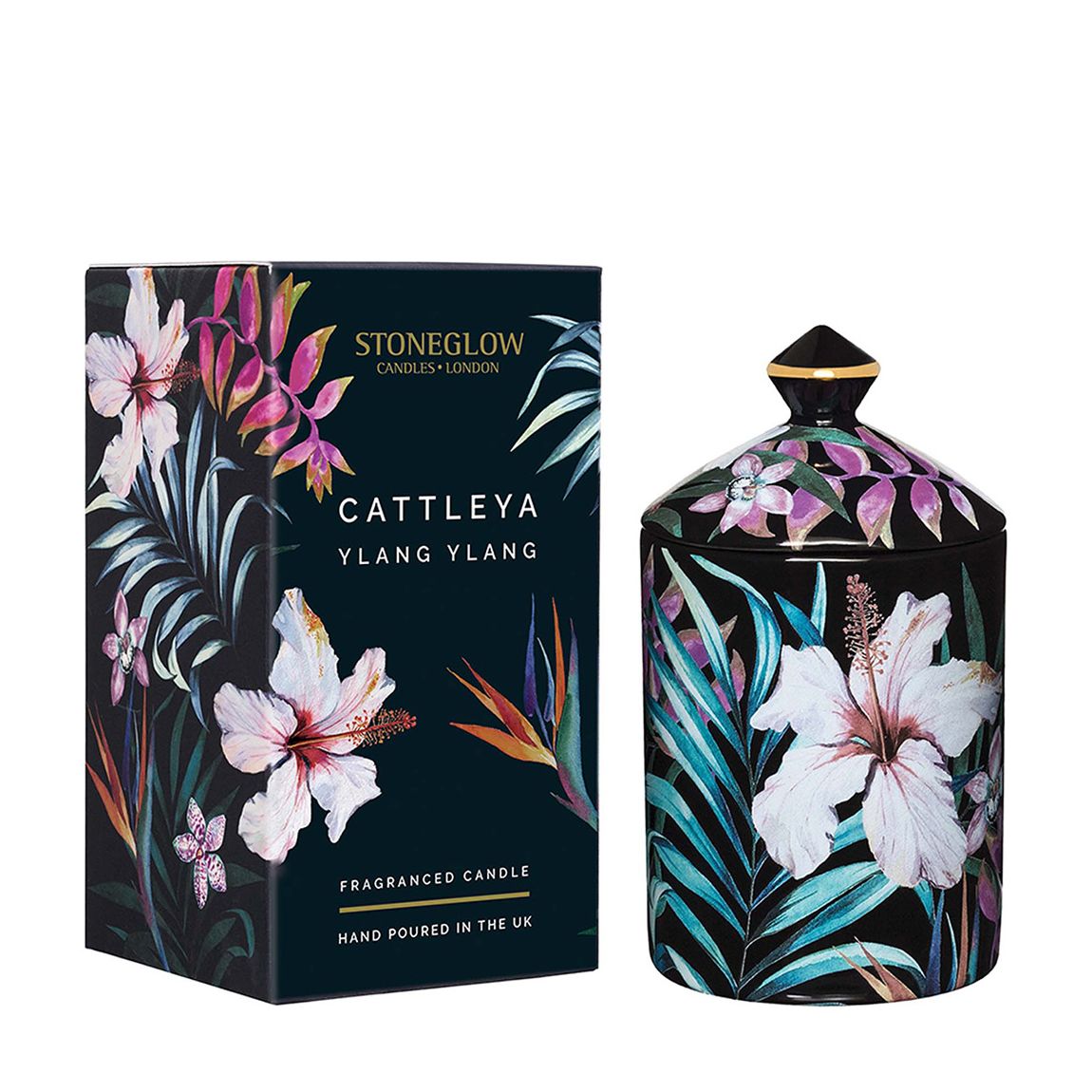Urban Botanics Ceramic Cattleya Ylang Ylang Scented 1 Wick Candle 300g main product photo