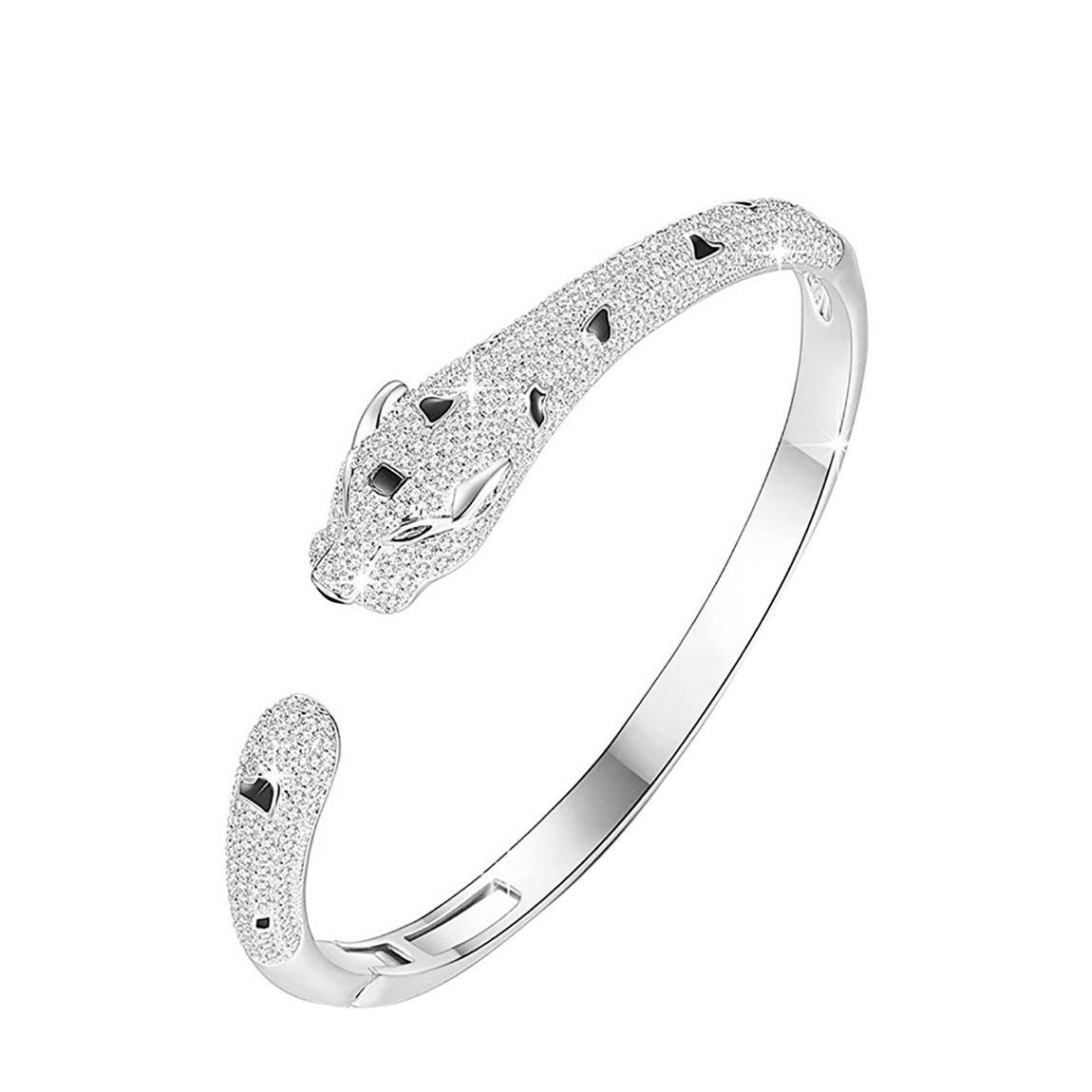Silver Plated Embelished Panther Bangle main product photo