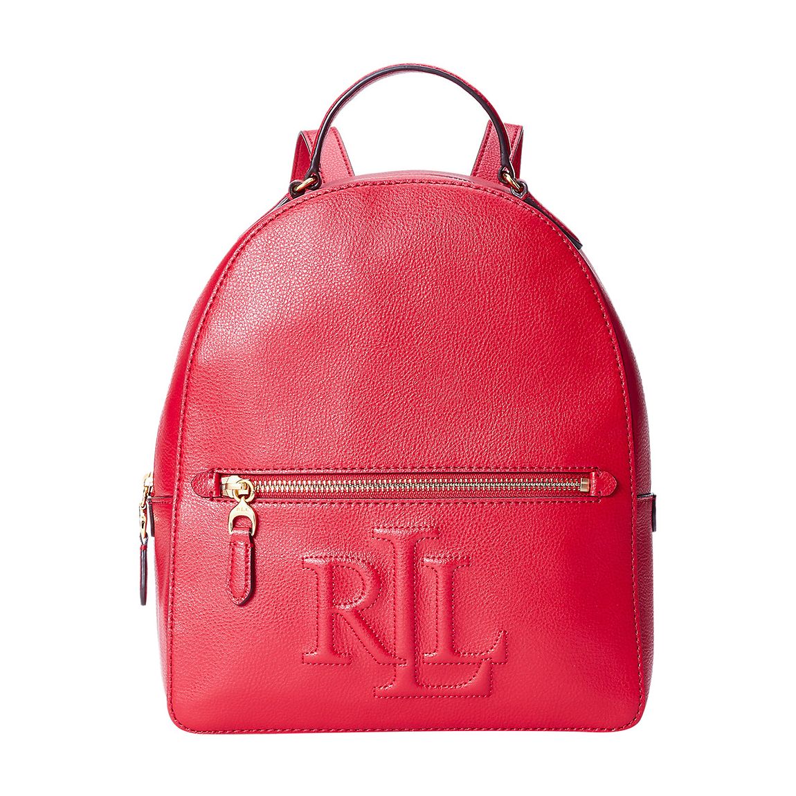 Red Pebbled Leather Backpack main product photo
