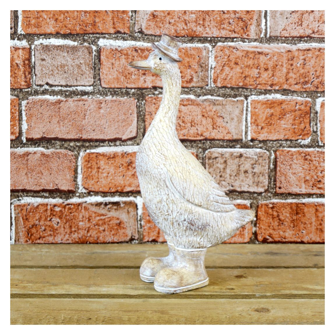 Large Polyresin Duck With Hat main product photo