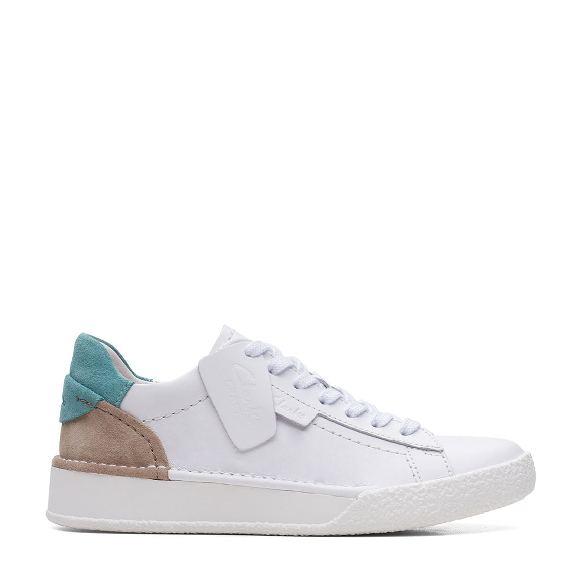 White And Turquoise Craft Cup Laced Trainers main product photo