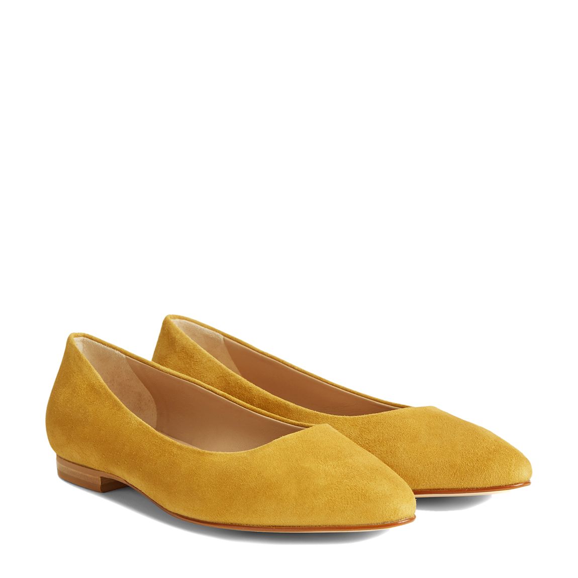 Yellow Serena Suede Flat Shoes main product photo
