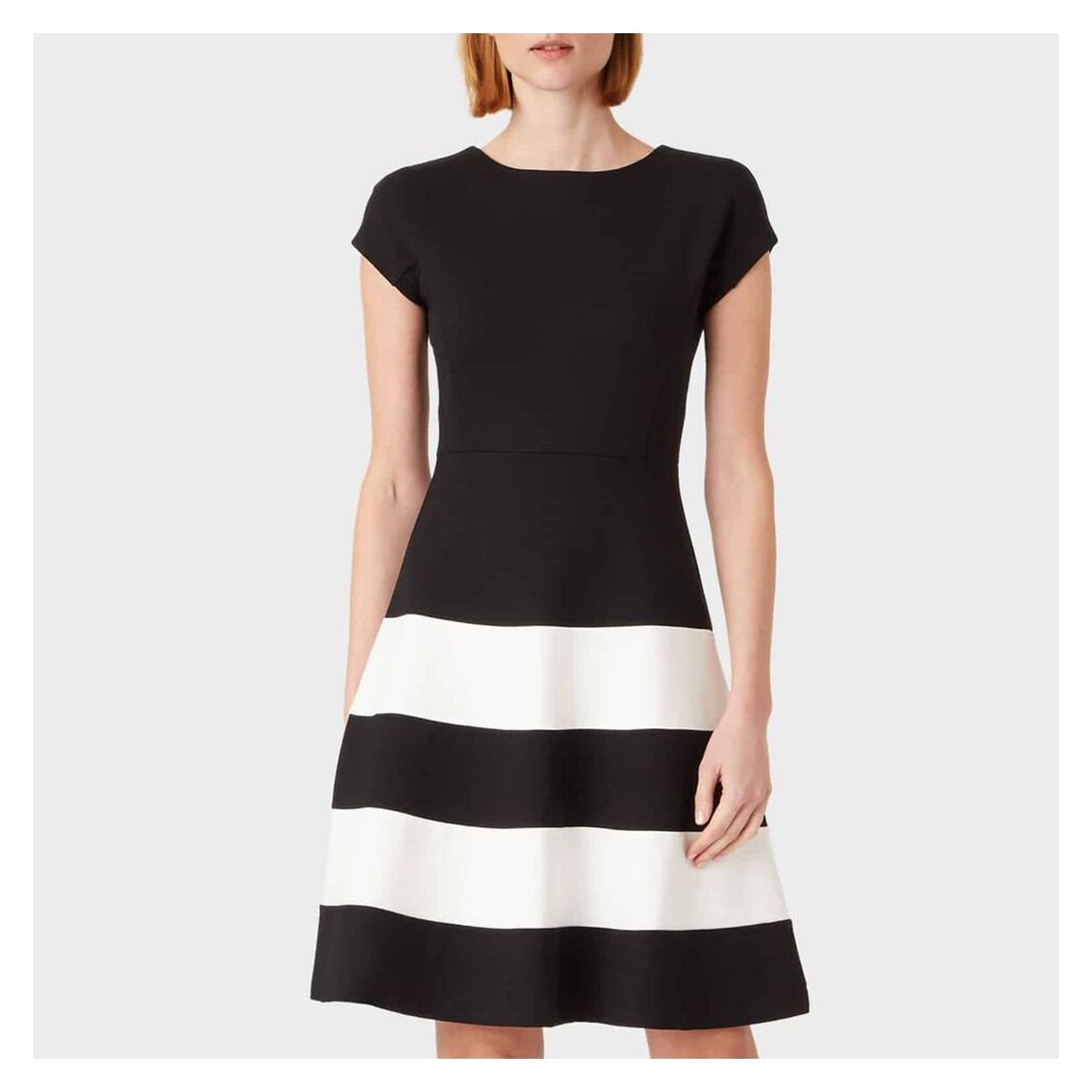Black Lizzie Striped Flared Dress main product photo