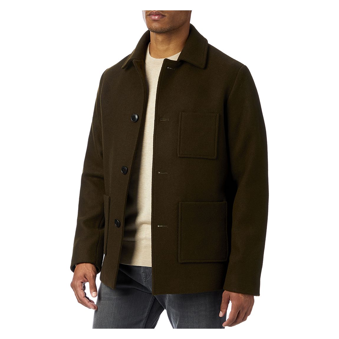 Khaki Tony Wool Blend Overshirt main product photo