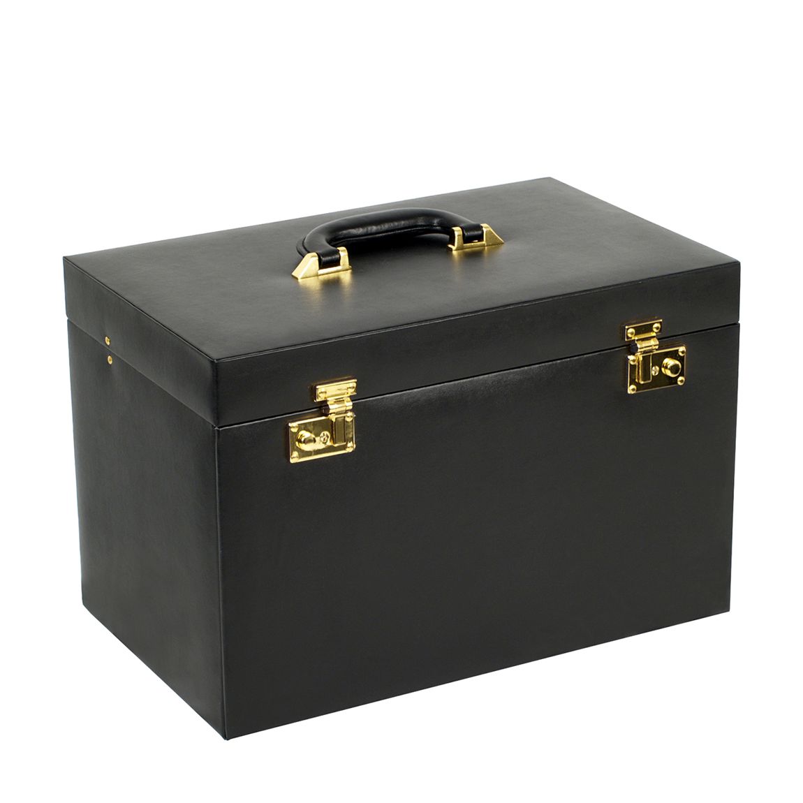 Black Heritage Jewellery Leather Armoire Storage Box main product photo