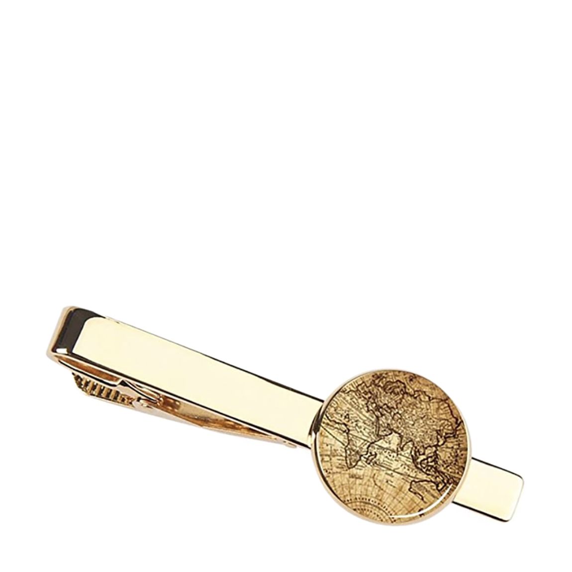 18K Gold Plated World Map Tie Clip main product photo