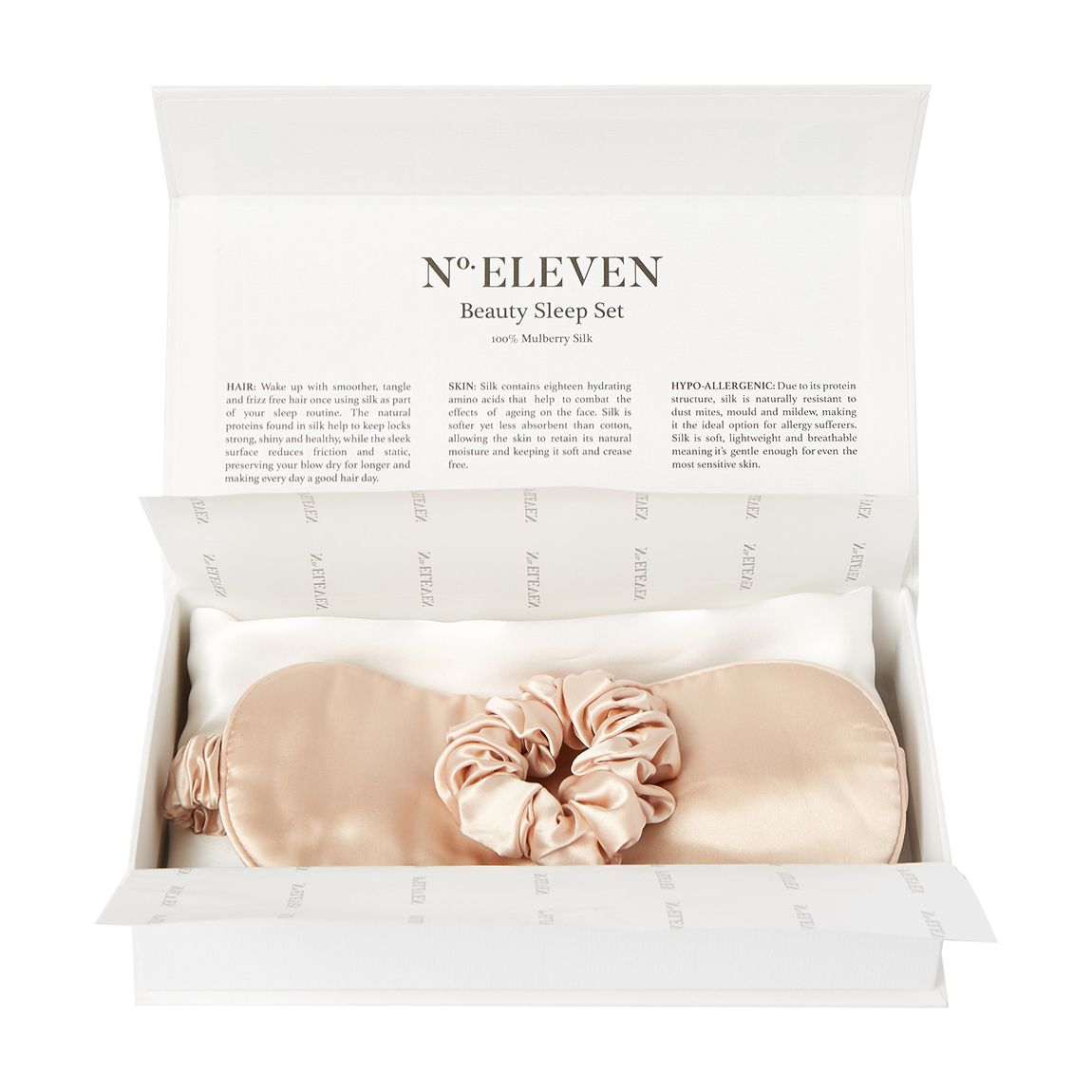 Silk Beauty Sleep Set, White/Pink main product photo