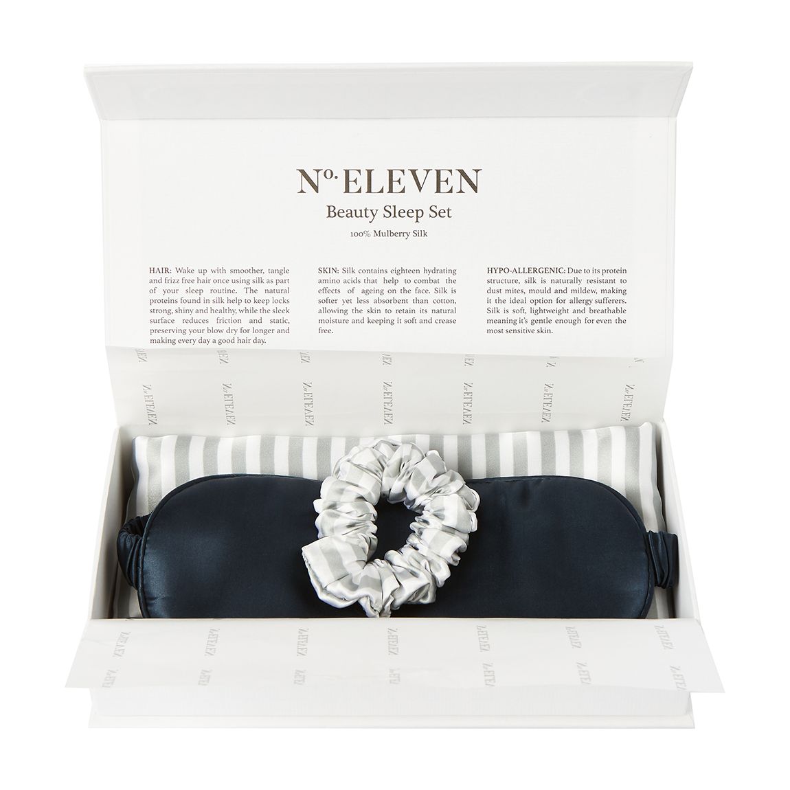 Silk Beauty Sleep Set, Grey/White main product photo