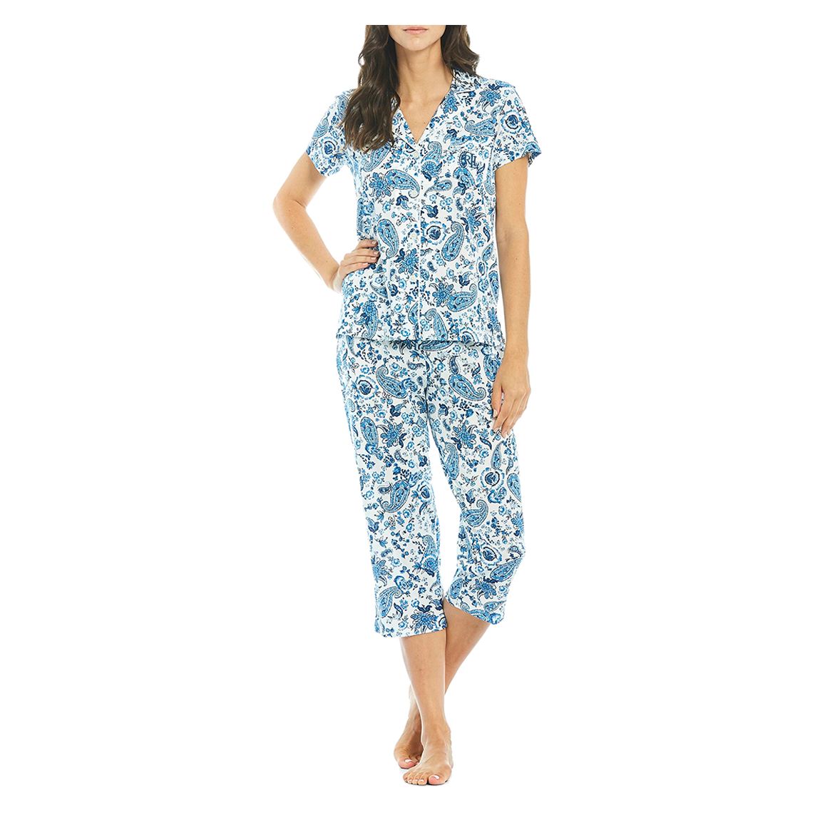 Paisley Cotton Blend Capri Pyjama Set main product photo
