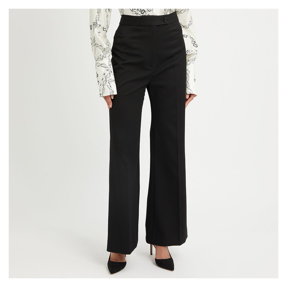 Black High Waisted Wide Leg Trousers main product photo
