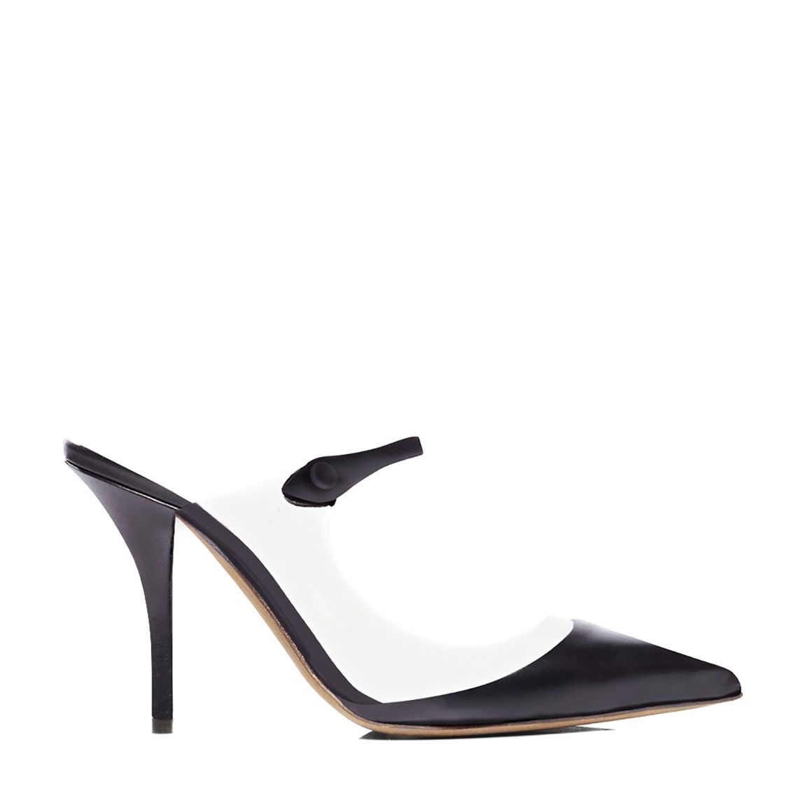 Clear/Black Leather Allie Heeled Mules main product photo
