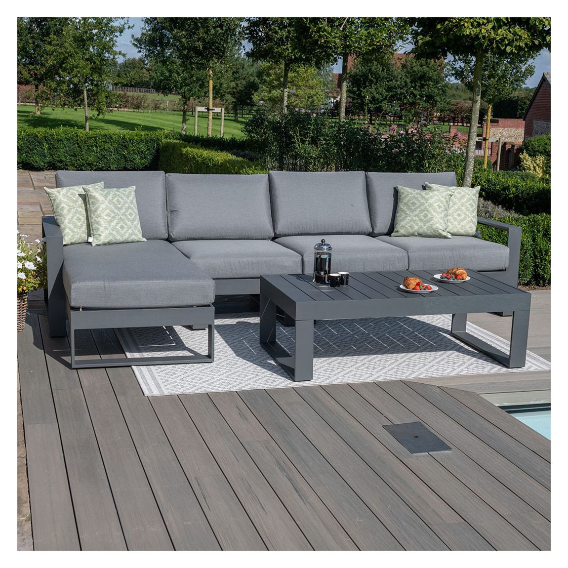 SAVE £300 - Amalfi Chaise Sofa Set , Grey main product photo