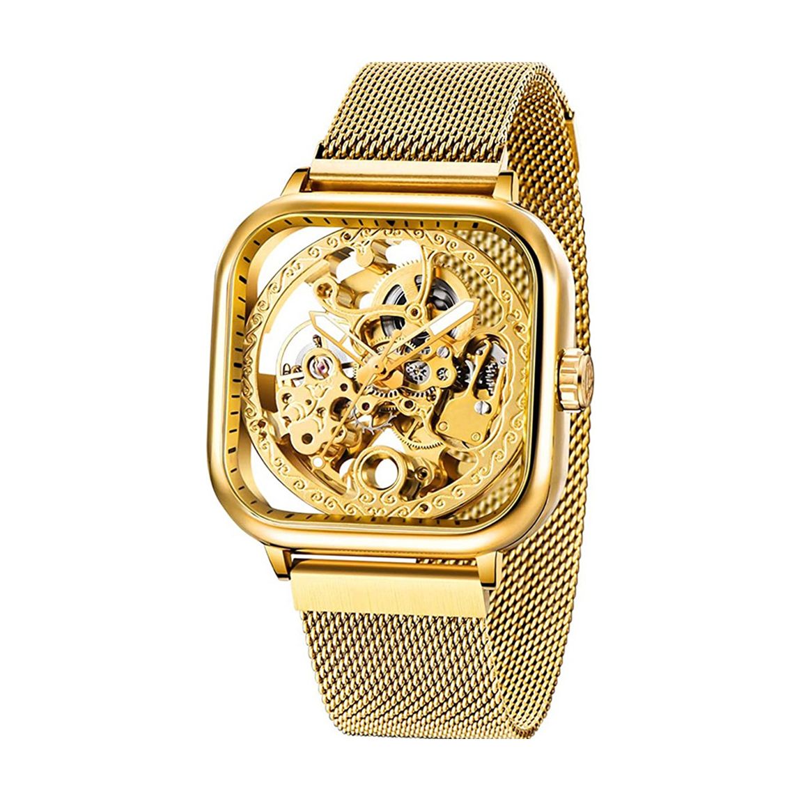 18K Gold Plated Skeleton Mesh Bracelet Watch main product photo