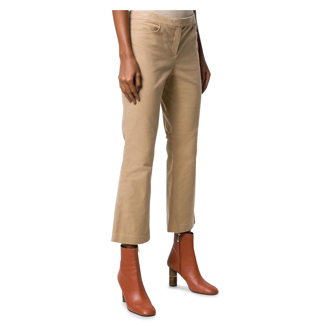 Brown Cropped Moleskin Trousers main product photo