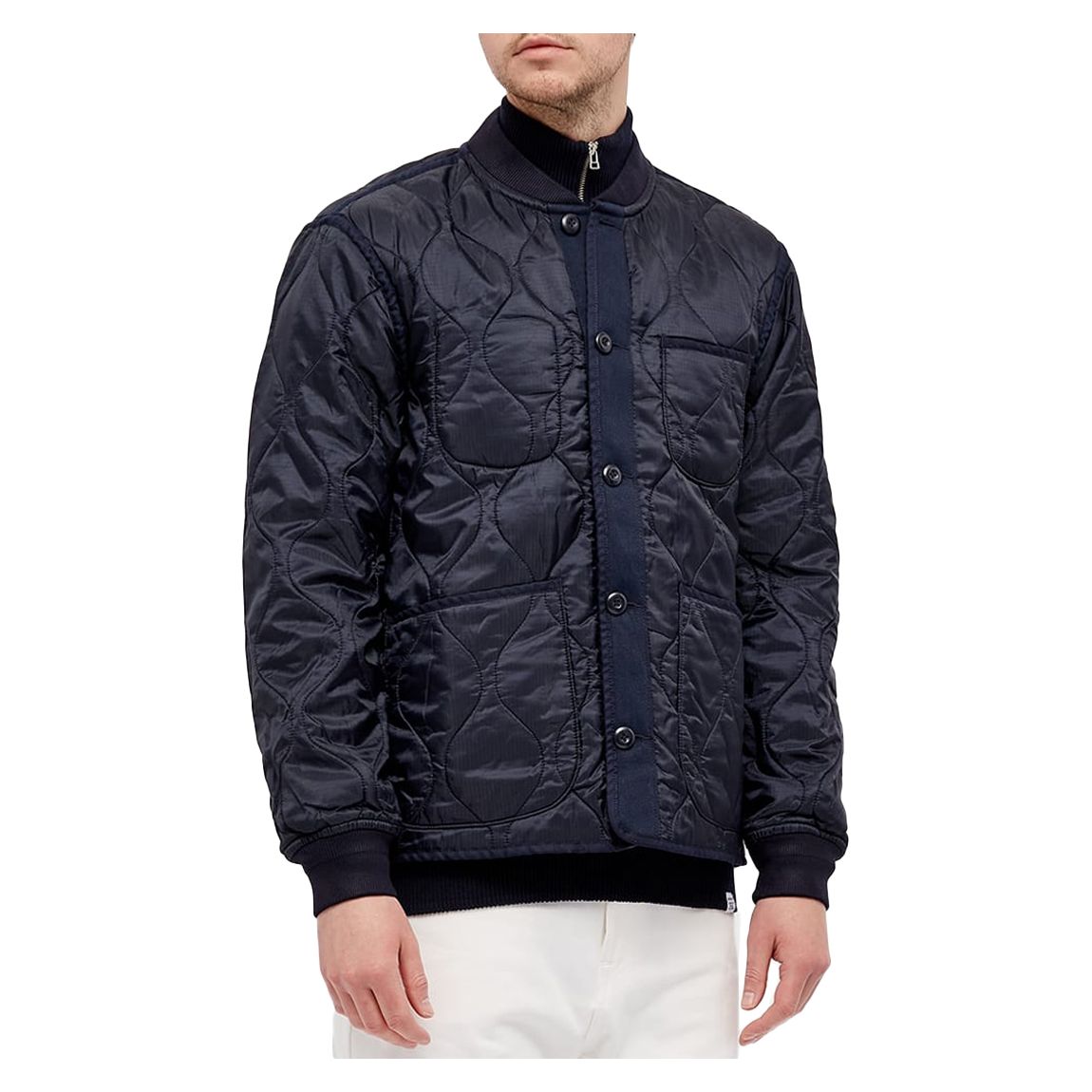 Navy Quilted Military Jacket main product photo
