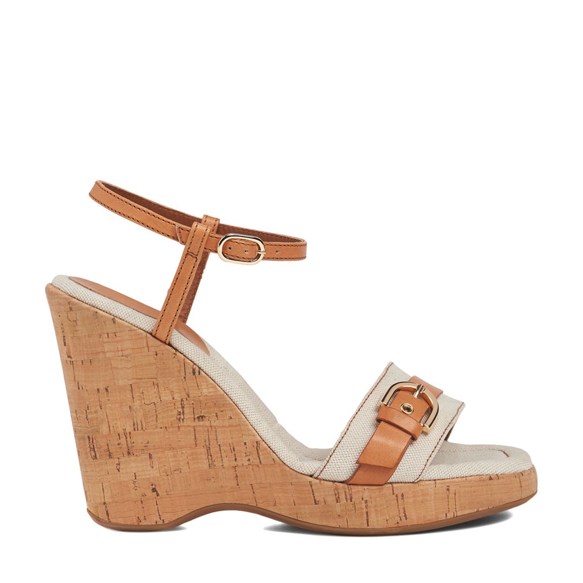Tan Sky Wedged Heeled Sandals main product photo