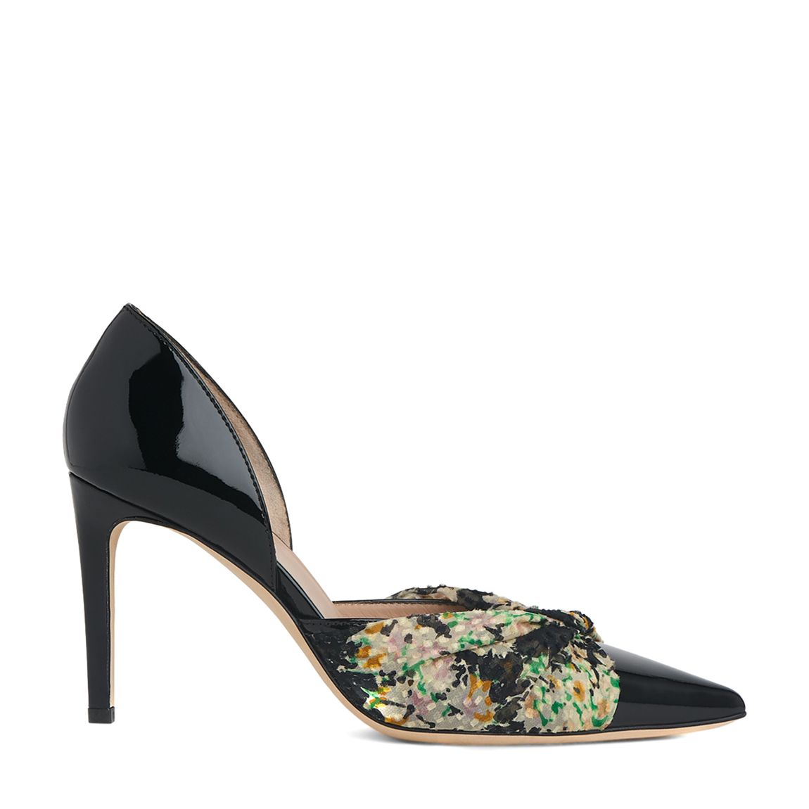 Black Patent Hayley Chiffon Twist Courts main product photo