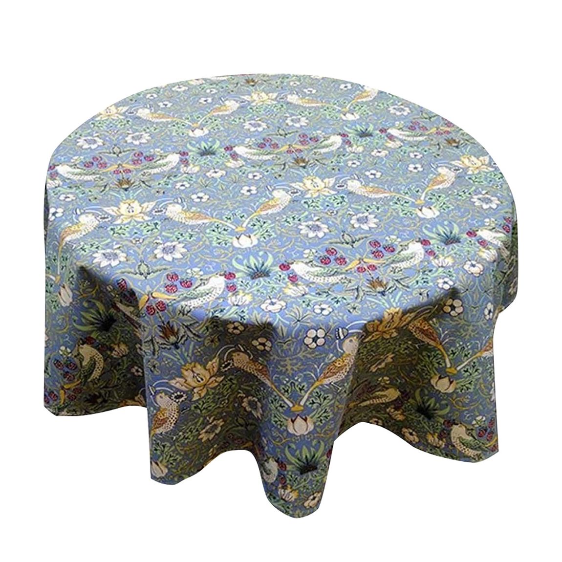 Blue Strawberry Thief Tablecloth, 132x132cm main product photo