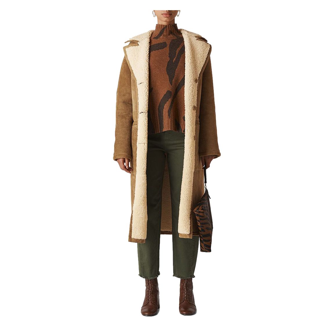 Beige Reversible Shearling Coat main product photo
