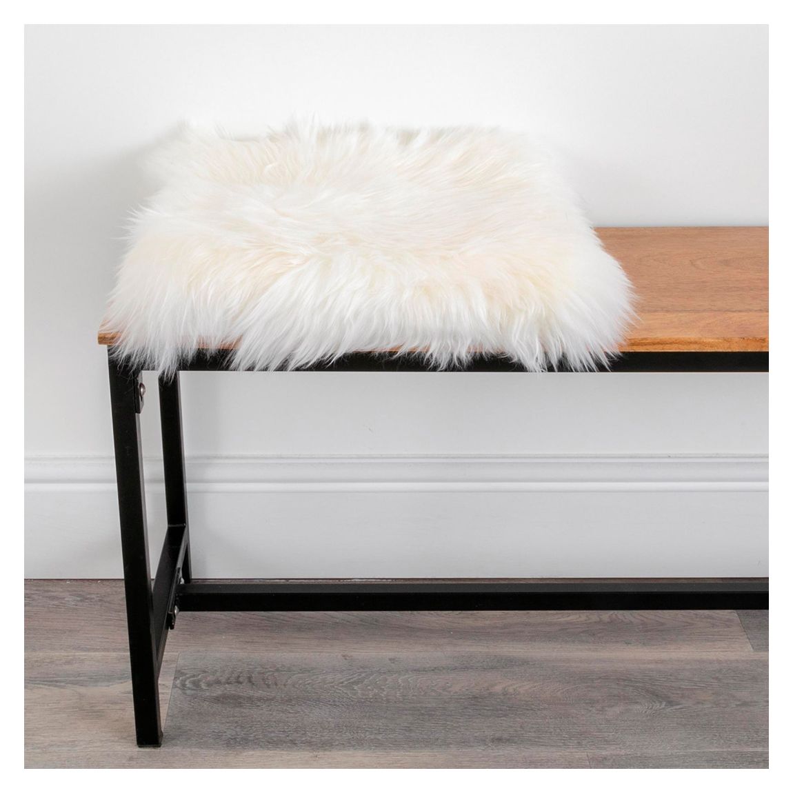 Natural White Square Sheepskin Chair Pad main product photo