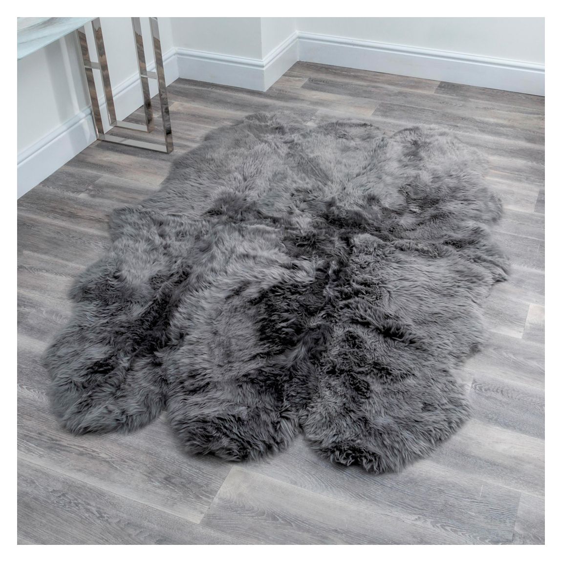 Sextuple Grey Sheepskin Rug main product photo