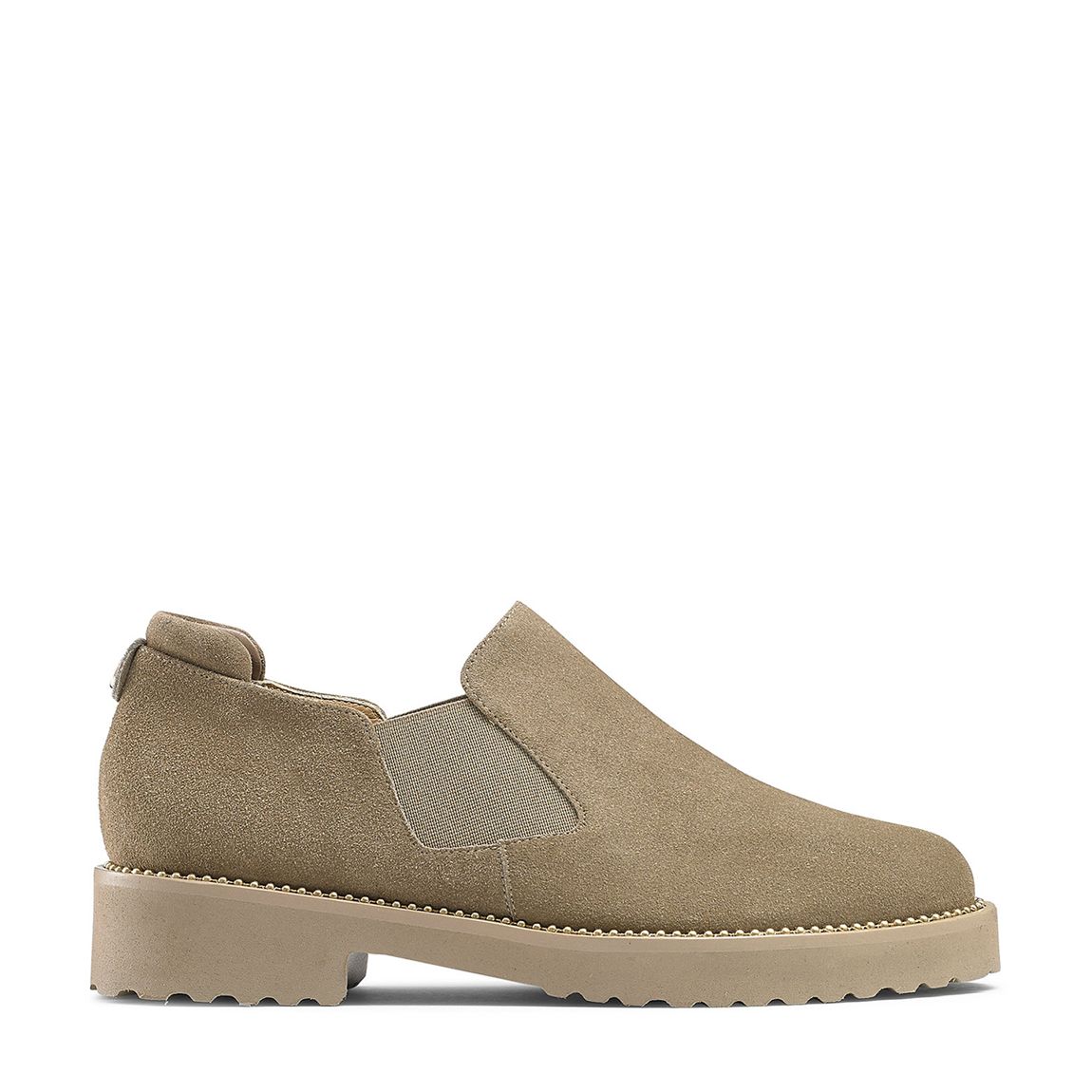 Taupe Grid Welt Slip Ons main product photo