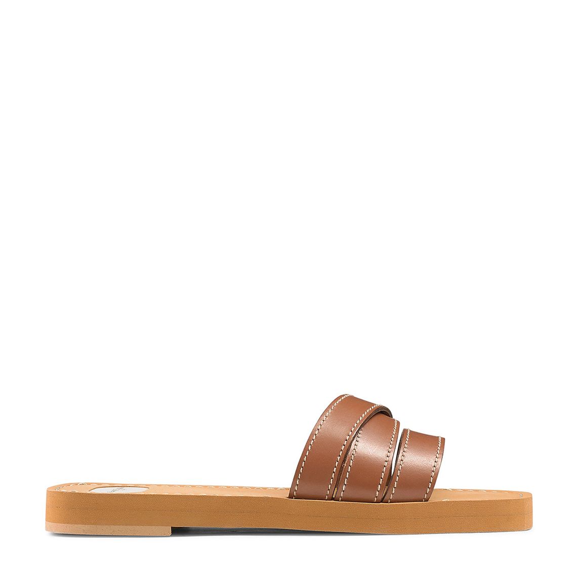 Tan Bonvoyage Triple Strap Mule main product photo