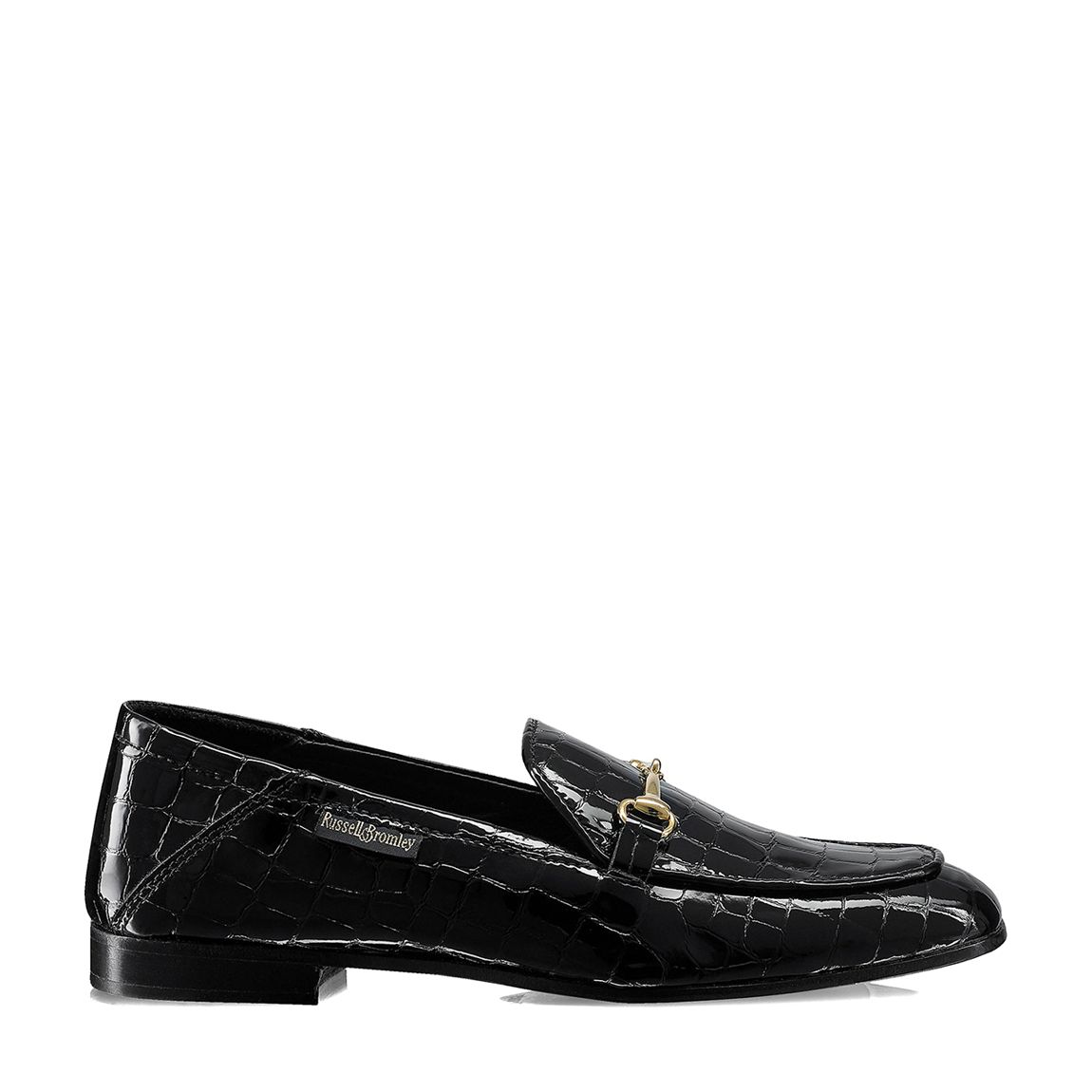 Black Croc Print Snaffle Loafer main product photo