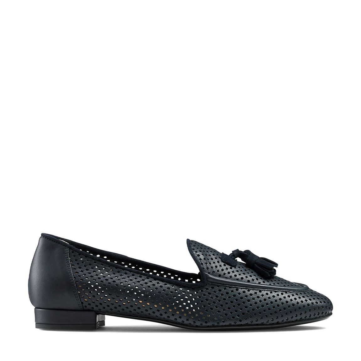 Navy Perfect Perforated Tassel Loafer main product photo