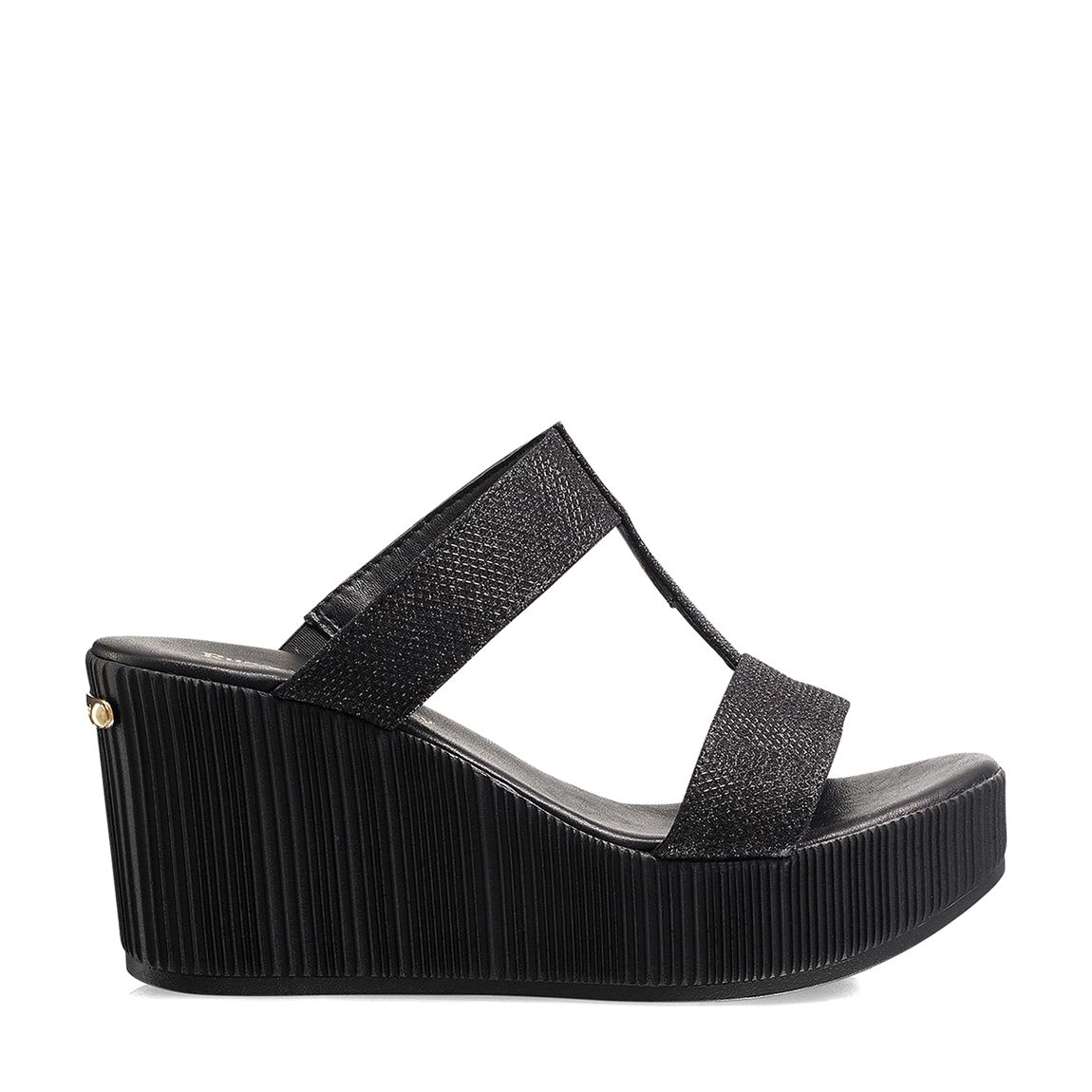 Black Pukka Wedge Sandal main product photo