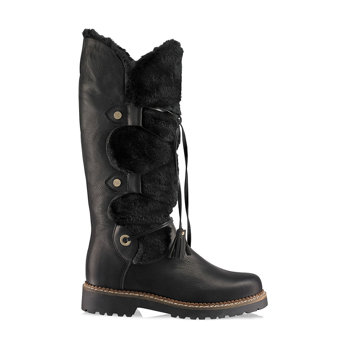 Black Highland Faux-Fur Long Boot main product photo