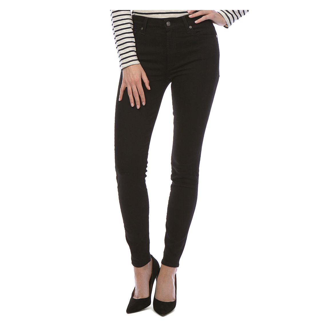 Black High Rise Skinny Stretch Jeans main product photo