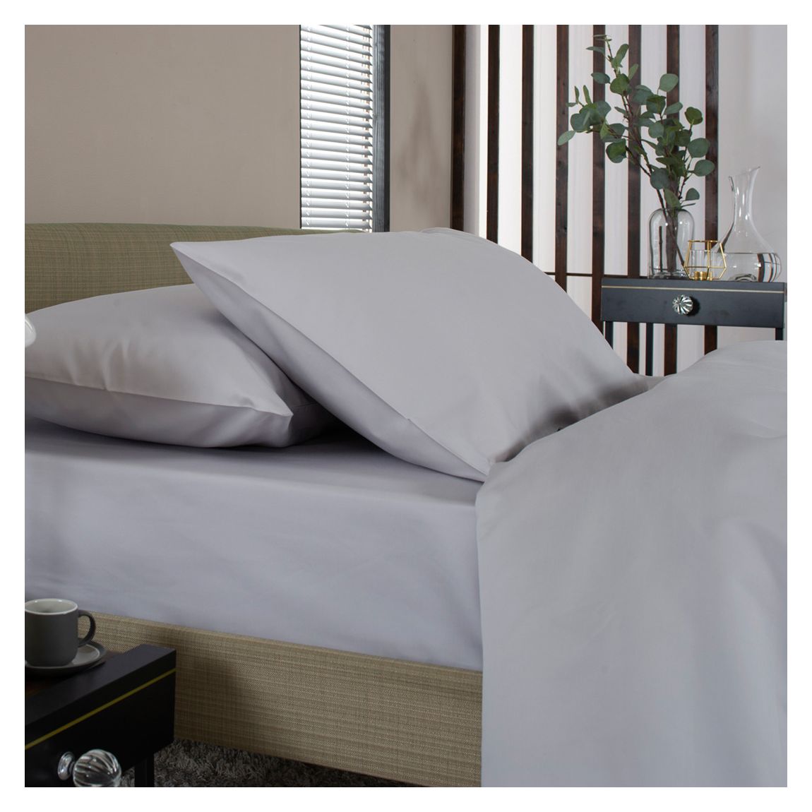 1000TC King Fitted Sheet, Platinum main product photo